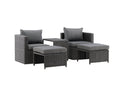 Garten Loungeset Dakar - aus schwarzem Kunstfaser-Rattan