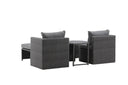 Garten Loungeset Dakar - aus schwarzem Kunstfaser-Rattan