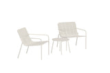 Garten Loungeset Iverna – 3-teiliges Set mit rundem Tisch und Stühlen aus Stahl