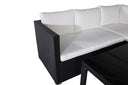 Garten Loungeset Liana – mit schwarzem Geflecht & weißen Kissen