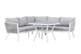 Garten Loungeset Lindsay - Wahlweise in Schwarz/Grau oder Weiß/Grau