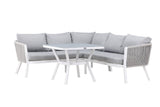 Garten Loungeset Lindsay - Wahlweise in Schwarz/Grau oder Weiß/Grau