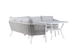 Garten Loungeset Lindsay - Wahlweise in Schwarz/Grau oder Weiß/Grau