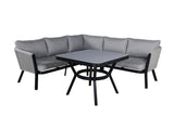 Garten Loungeset Lindsay - Wahlweise in Schwarz/Grau oder Weiß/Grau