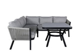 Garten Loungeset Lindsay - Wahlweise in Schwarz/Grau oder Weiß/Grau