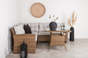 Garten Loungeset Olivia – mit Ecksofa & Glas-Couchtisch in zwei Farben