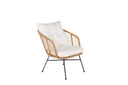 Garten Loungeset Raina – 4-teiliges Set mit Glasplatte & Kissen