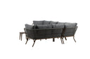 Garten Loungeset Xenia - aus braunem Stahl mit grauen Kissen