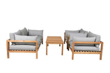 Garten Zweisitzer-Sofa Marly - aus Akazie/Polyester in Natur/Grau