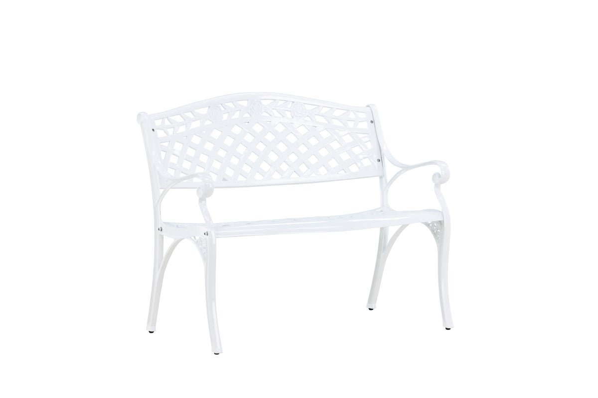 Gartenbank Adria - aus weißer witterungsbeständiger Aluminiumkonstruktion