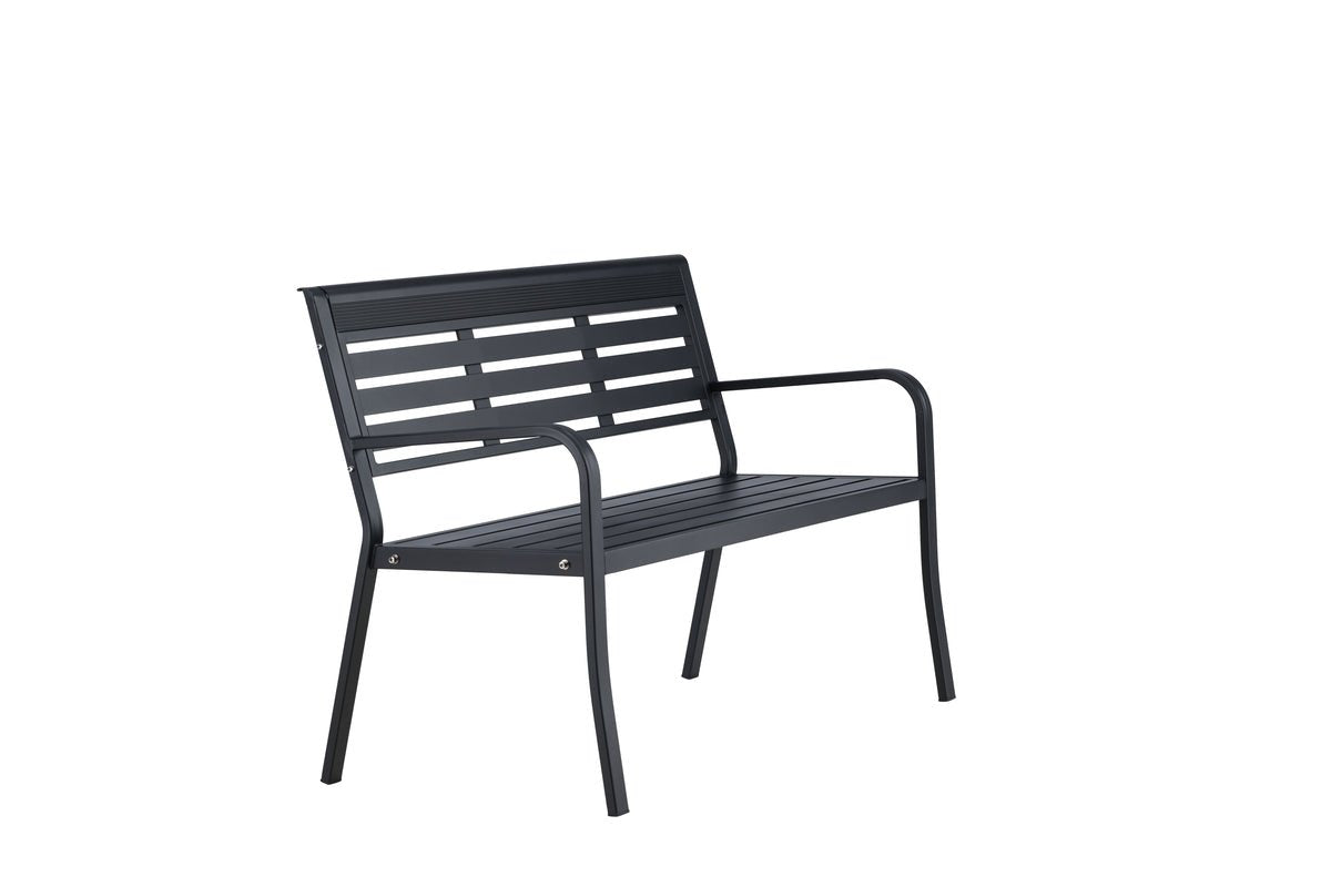 Gartenbank Mineral - Zeitloses Design aus schwarzem Aluminium