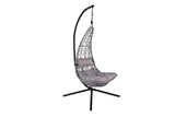 Hängesessel Brittany - aus Rattan/Metall in Schwarz, Grau