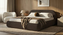Designer Polsterbett Luma in Bouclé mit Stauraum