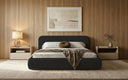 Designer Polsterbett Arosa in Bouclé mit Stauraum