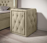 Josy Nachttisch Samt Beige side