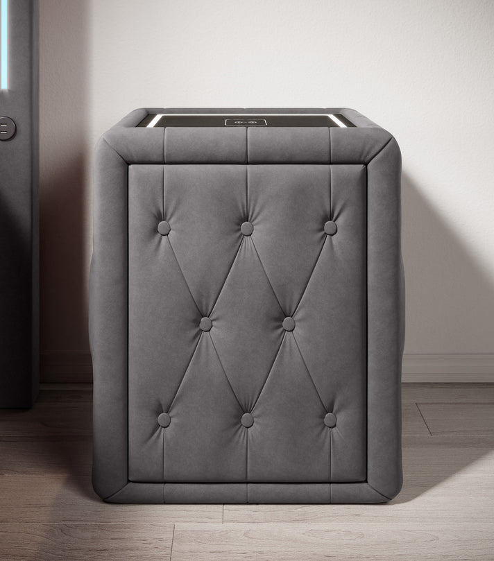 Designer Nachttisch Josy Charge in Samt