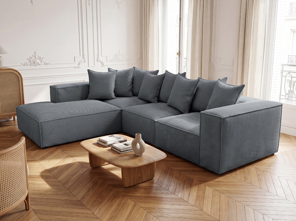 Designer Sofa Largo mit langer Ottomane in Cord