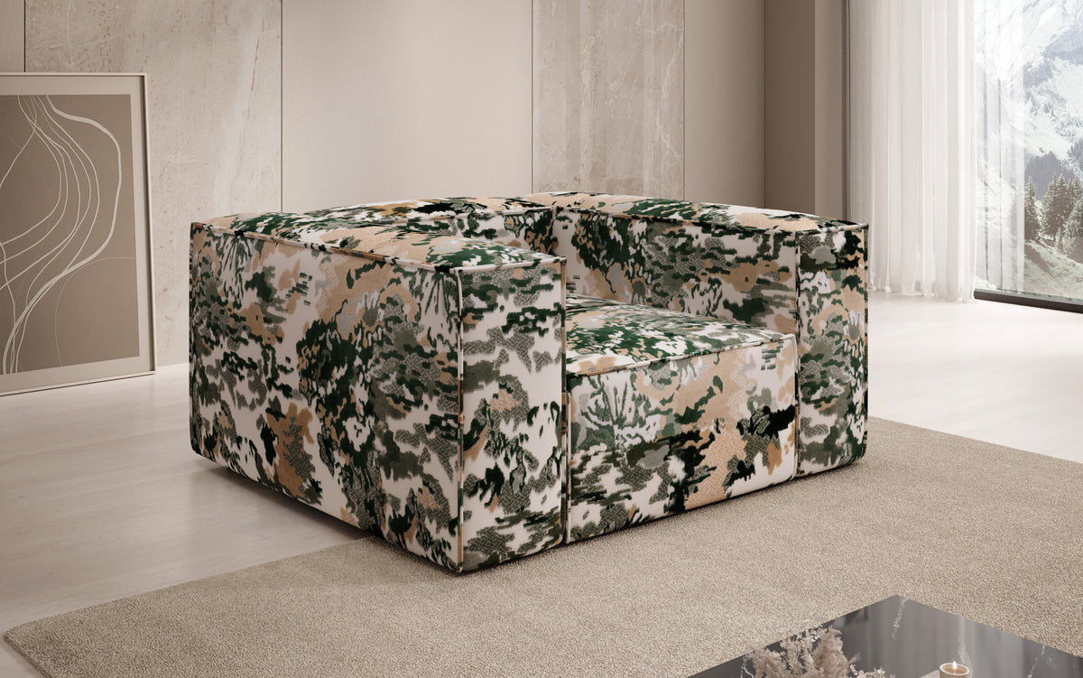 Designer Sofa-Sessel Lesley - Jacquard mit Aquarell-Muster