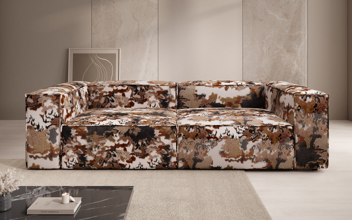 Designer Sofa Lesley 3 Sitzer - Jacquard mit Aquarell-Muster