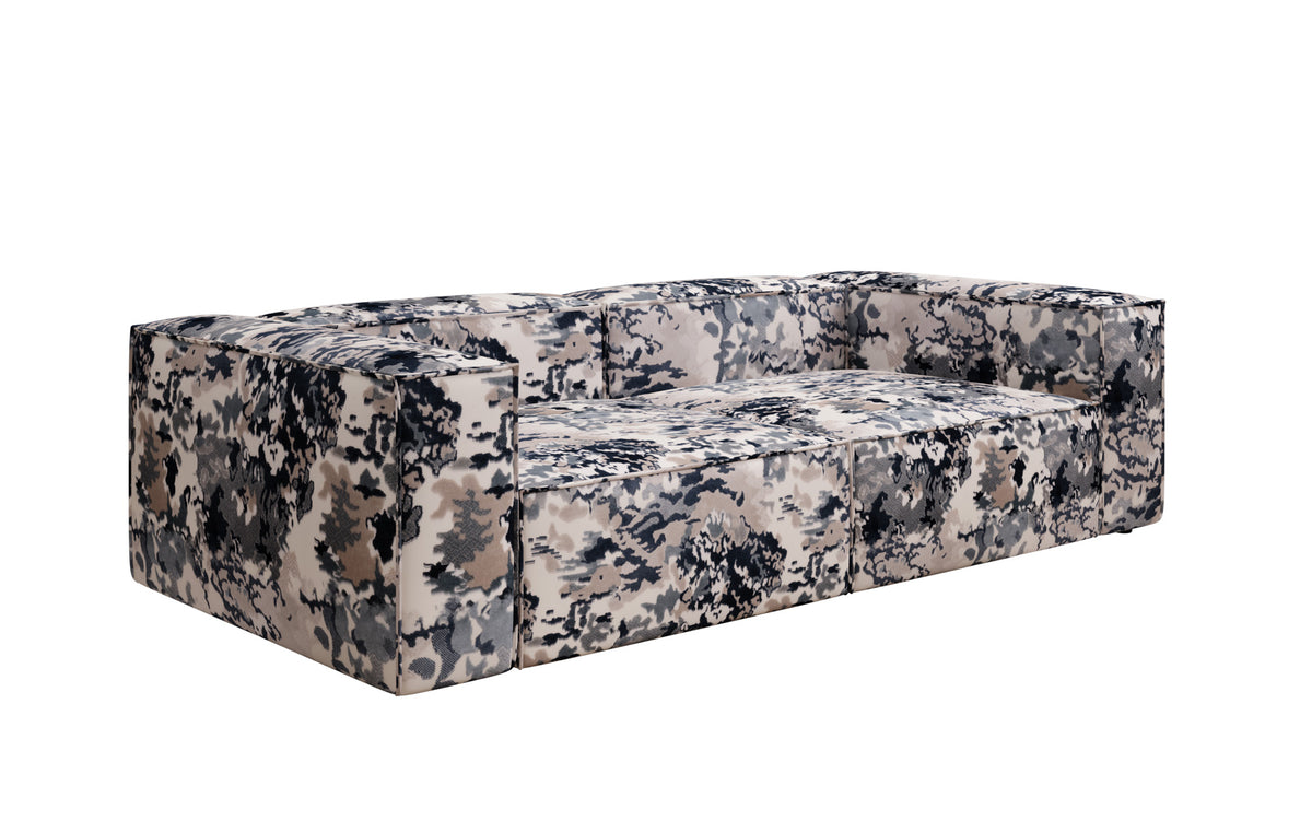 Designer Sofa Lesley 3 Sitzer - Jacquard mit Aquarell-Muster