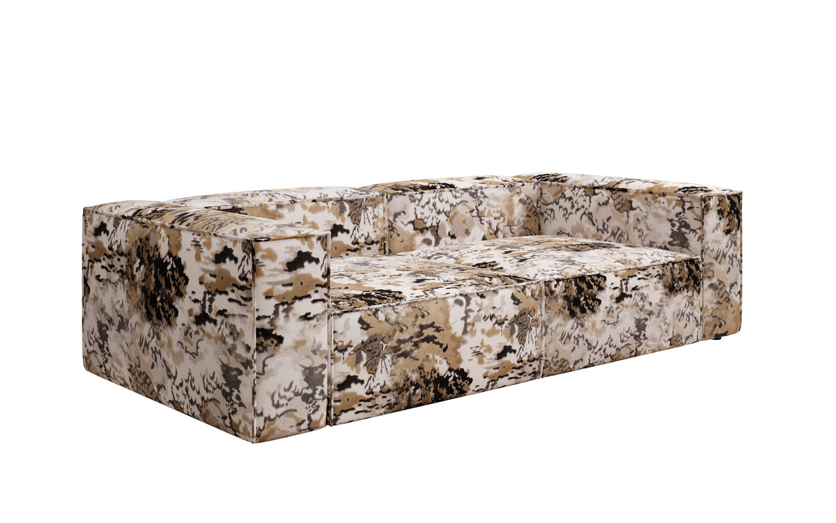Designer Sofa Lesley 3 Sitzer - Jacquard mit Aquarell-Muster