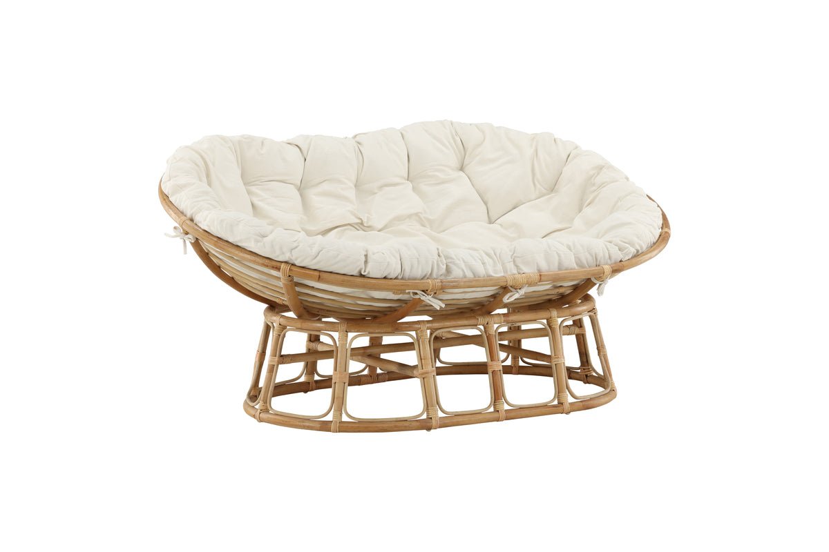 Loungesessel Caroline – aus Rattan inklusive weißem Kissen