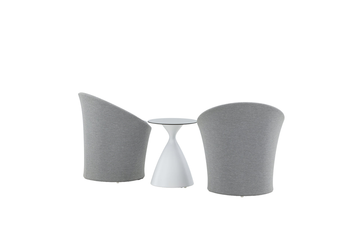 Loungeset Tanja - Grau/Weißes Set mit 2 Stühlen