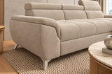 Ecksofa Luno in Strukturstoff Beige – Detailansicht