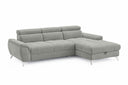 Designer Ecksofa Luno in Strukturstoff Hellgrau