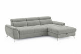 Designer Ecksofa Luno in Strukturstoff Hellgrau