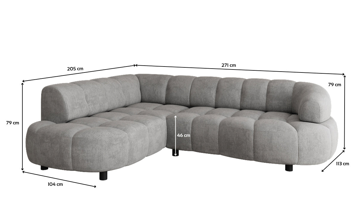 Designer Sofa Olivia Mini in Samt mit elektrischer Sitzerweiterung