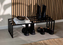 Schuhregal Bovi – Industrial Design in Schwarz, Cashew oder Weiß