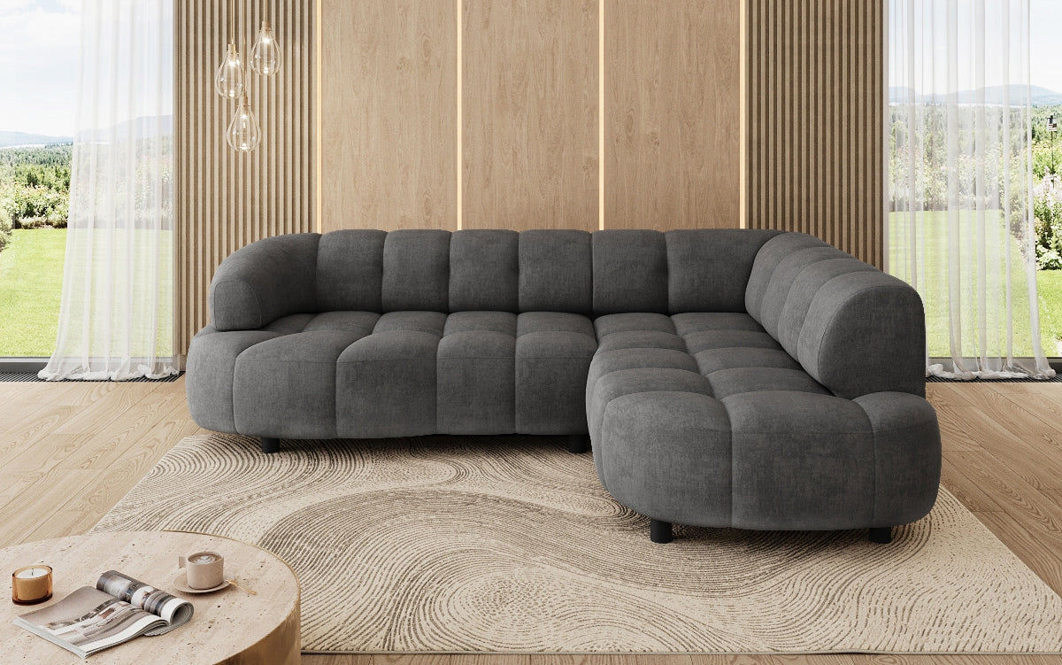 Designer Sofa Olivia Mini in Samt mit elektrischer Sitzerweiterung