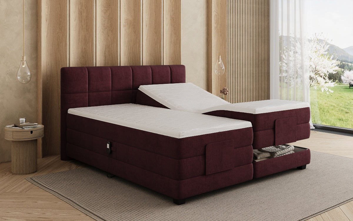 Boxspringbett Monaco - elektrisch verstellbar in Samt
