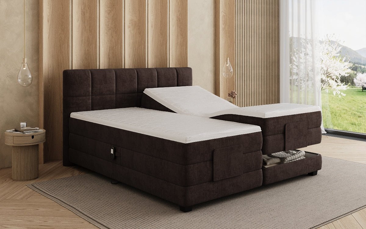 Boxspringbett Monaco - elektrisch verstellbar in Samt