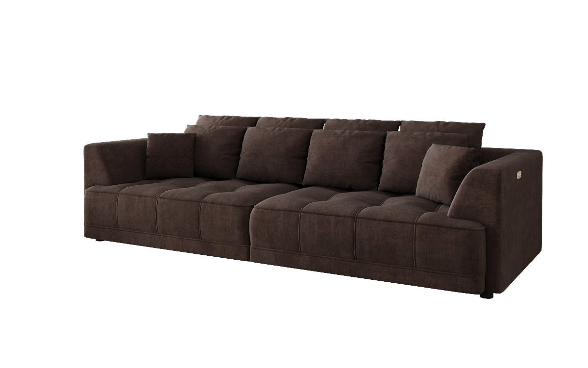 Designer Big Sofa Nuvo in Samt mit elektrischer Schlaffunktion