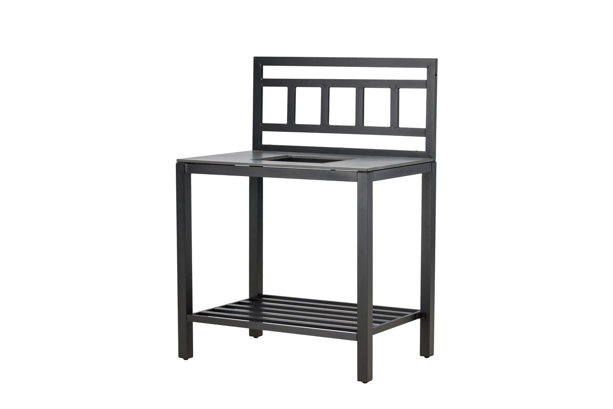 Outdoor Küchenbank Heidi - mit Stein-Tischplatte in Schwarz