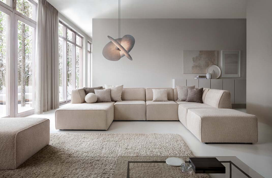 Designer Sofa Modena U in Bouclé