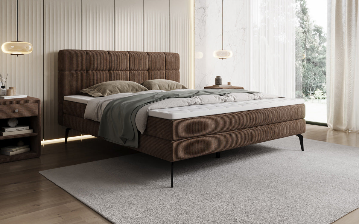 Boxspringbett Vera in Cord mit hohen Füßen