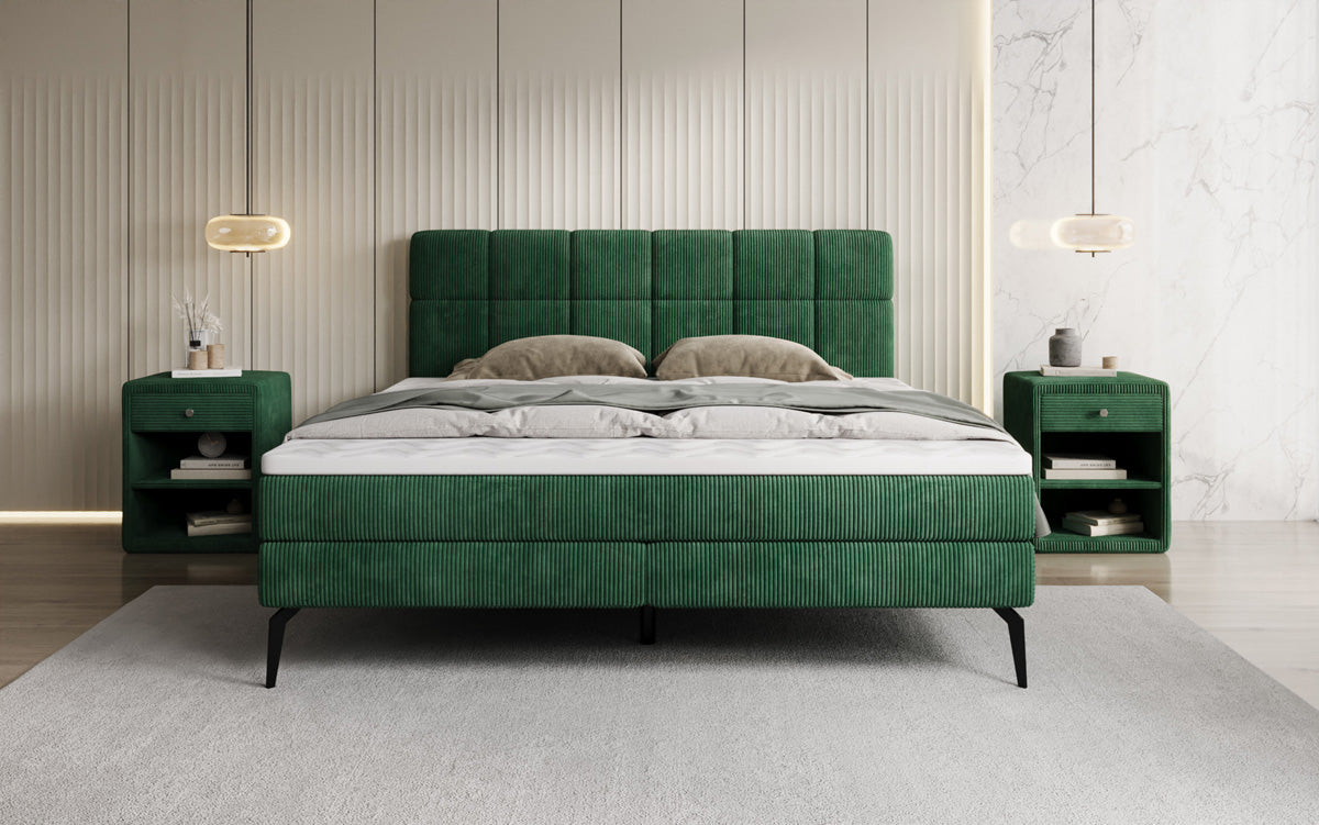 Boxspringbett Vera in Cord mit hohen Füßen