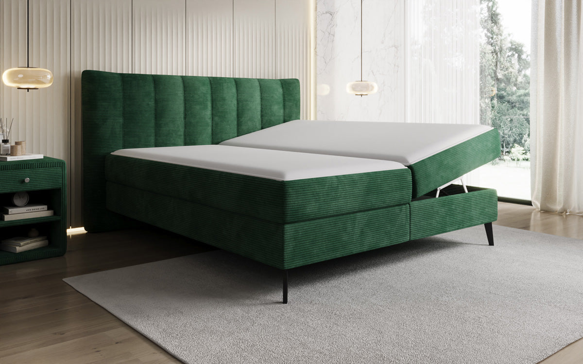 Boxspringbett Ines in Cord mit Stauraum