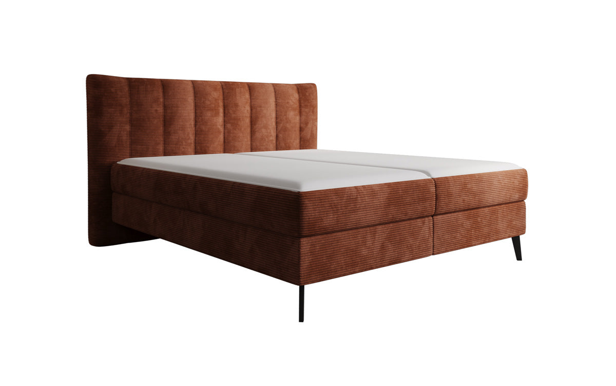 Boxspringbett Ines in Cord mit Stauraum