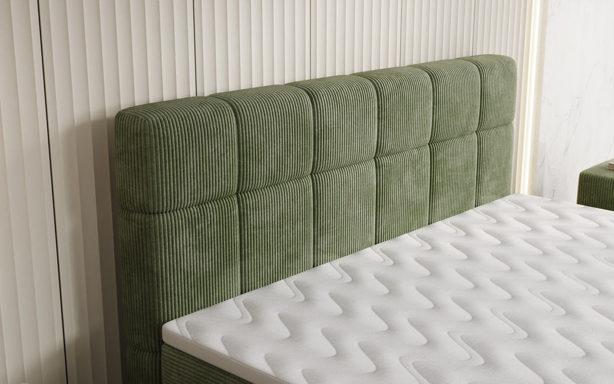 Boxspringbett Vera in Cord mit hohen Füßen