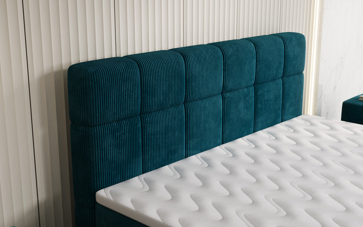 Boxspringbett Vera in Cord mit hohen Füßen