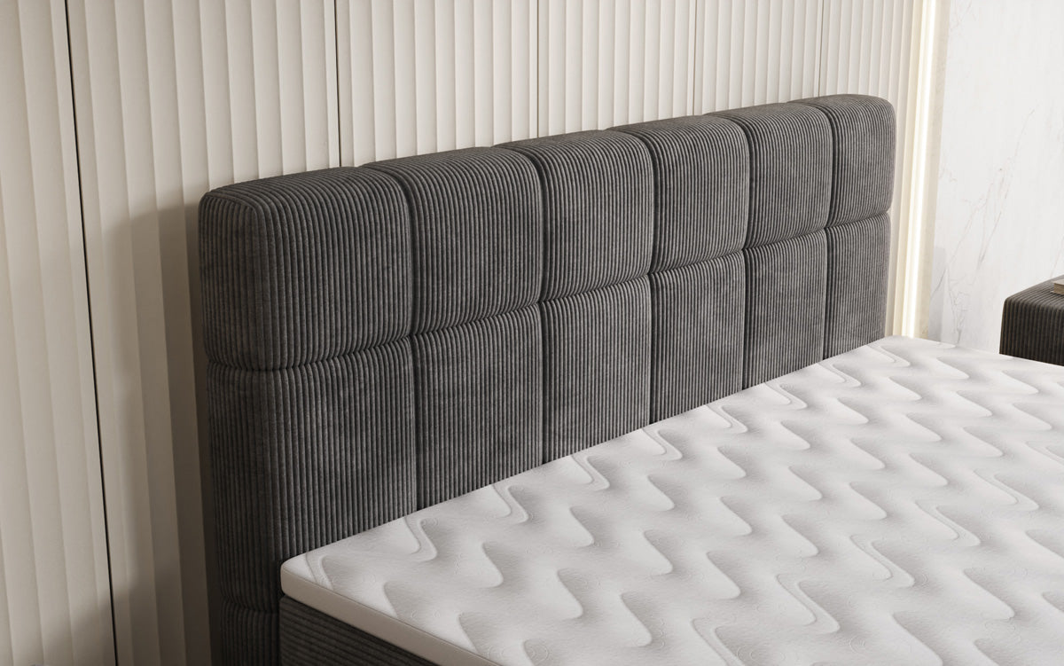 Boxspringbett Vera in Cord mit hohen Füßen