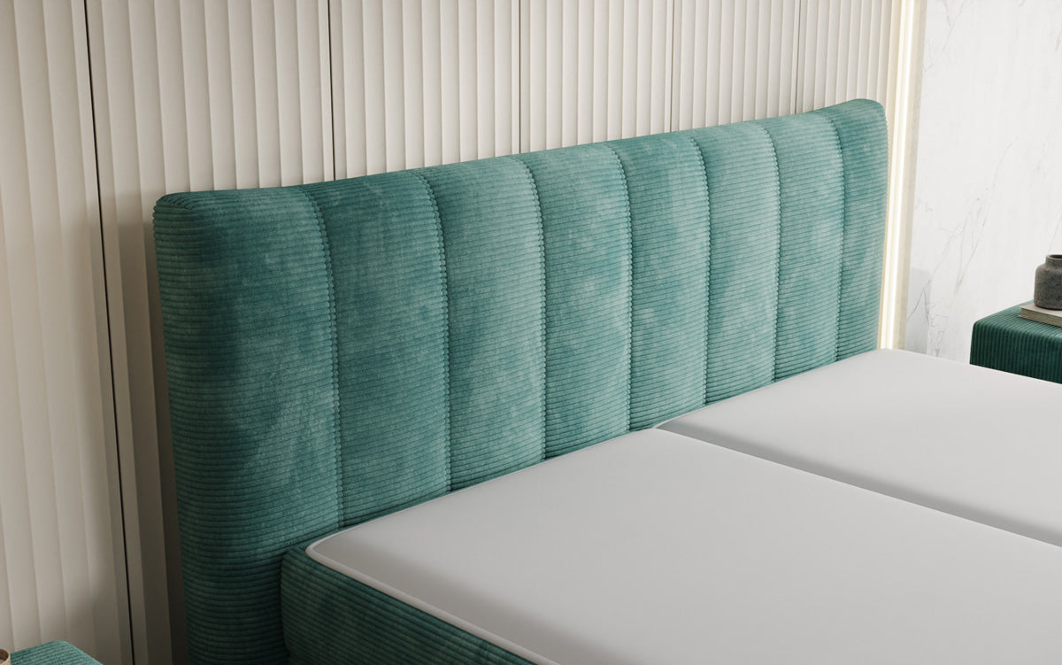 Boxspringbett Ines in Cord mit Stauraum