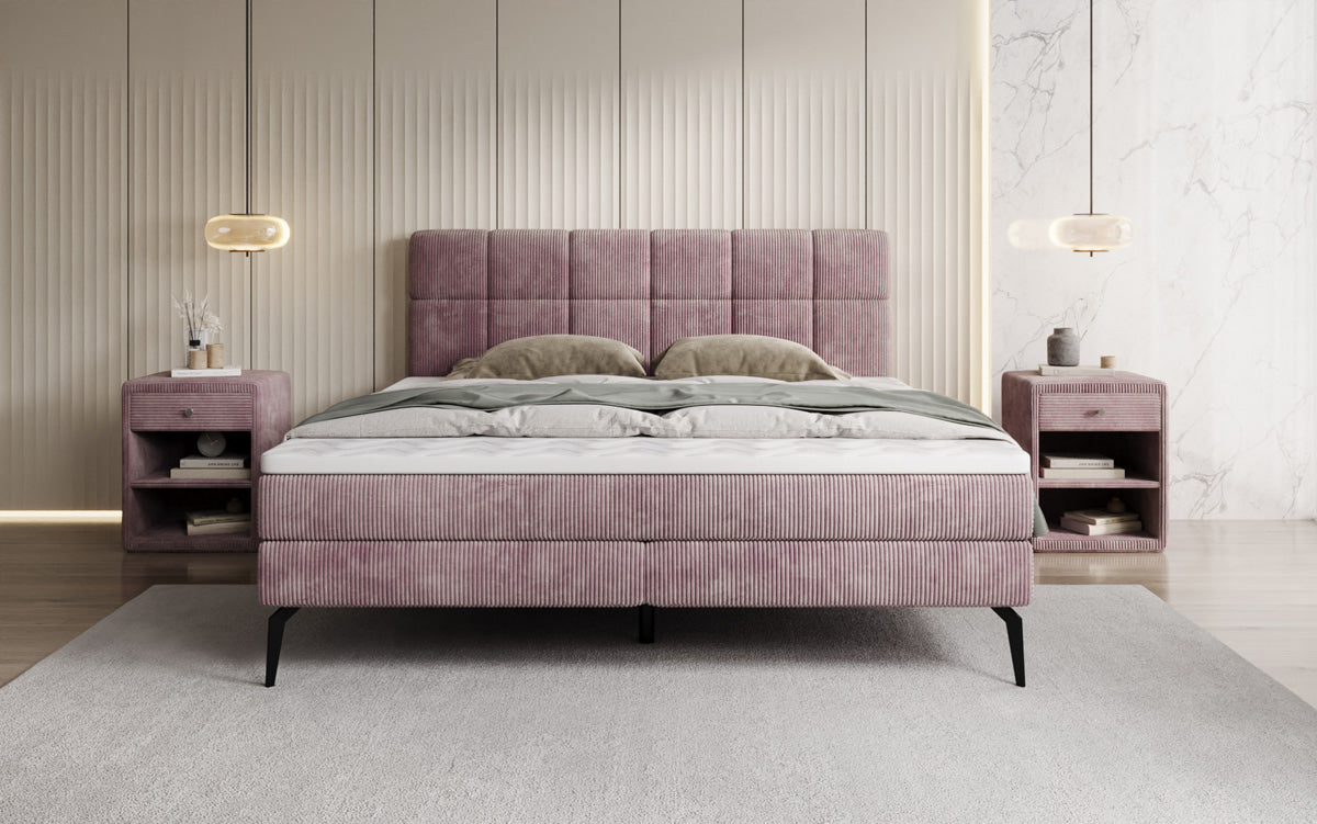 Boxspringbett Vera in Cord mit hohen Füßen