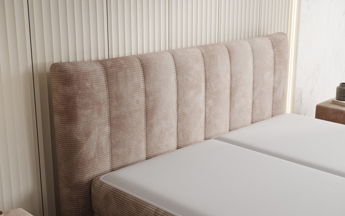 Boxspringbett Ines in Cord mit Stauraum