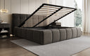 Designer Polsterbett Helena in Strukturstoff mit Stauraum
