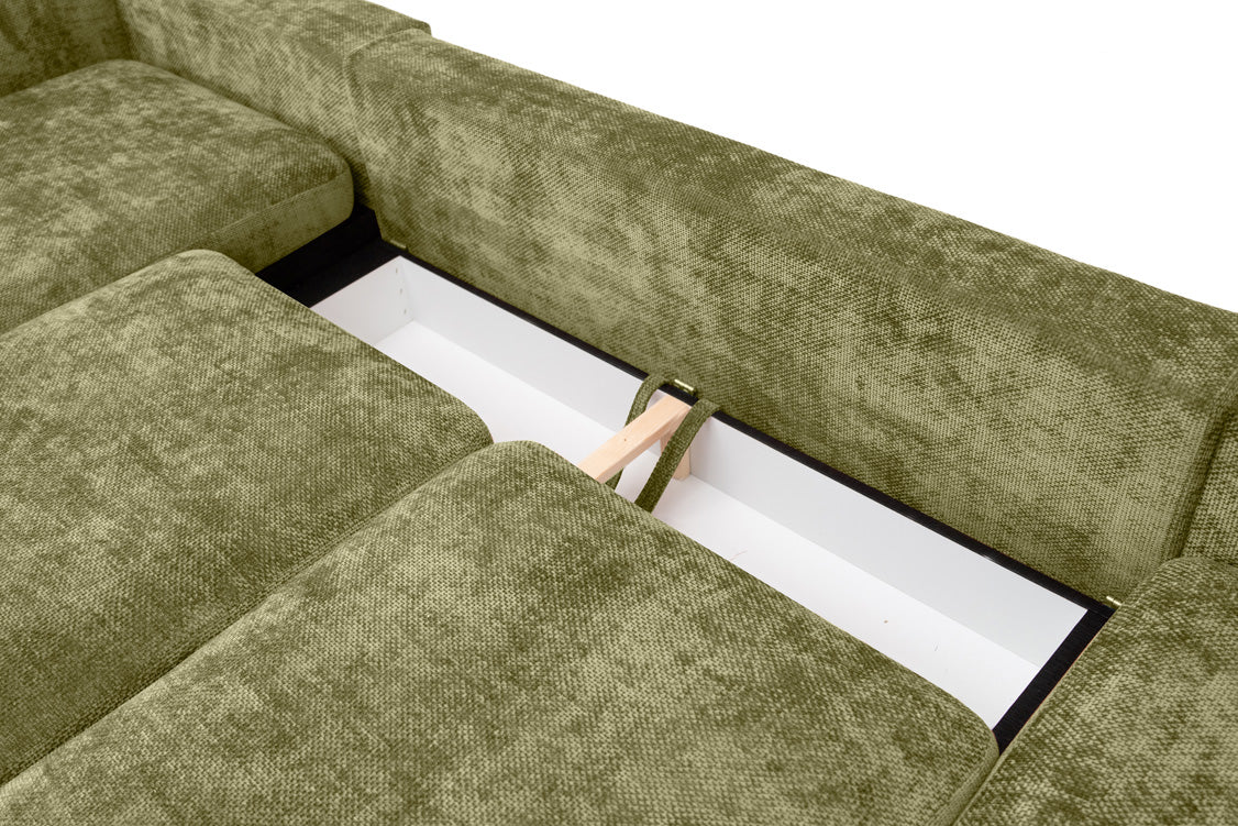 Designer Sofa Selena L mit Schlaffunktion in Strukturstoff